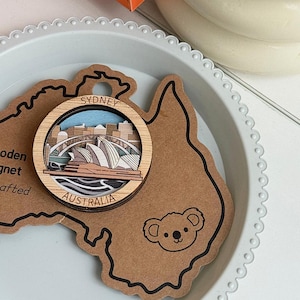 Sydney Opera House Wooden Fridge Magnet – Australia Souvenir Travel Gift