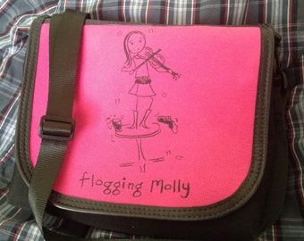 Upcycled Pink Floggy Molly Messenger Bag Purse