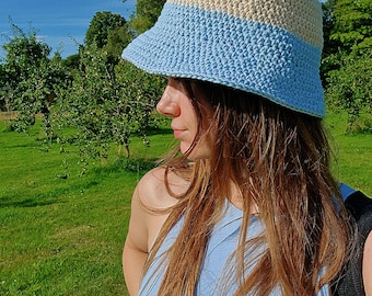 Modello all'uncinetto per cappello da pescatore Harbor - Cappello estivo moderno, PDF adatto ai principianti