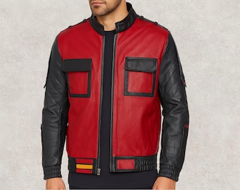 手作りのマーティ・マクフライ2レザージャケット、BTTFパートIIバック