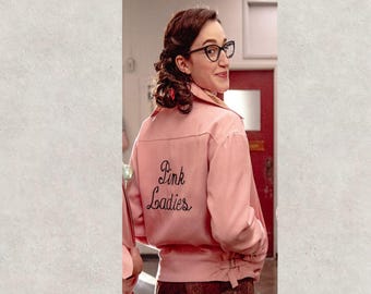 Pink Ladies Jacket | Grease Pink Bomber Jacket | 50s Retro Costume Coat