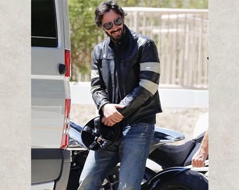 John Wick 2 Black Cafe Racer Jacket | Keanu Reeves Slim Fit Leather Biker Jacket