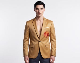 Men's Gold Golf Blazer | Happy Gilmore Costume & Casual Tournament Champion Sport Coat