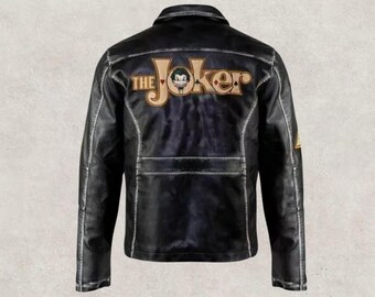 Suicide Squad The Joker Distressed Biker Leather Jacket | Joker Motorcycle Biker Distressed Black Leather Jacket