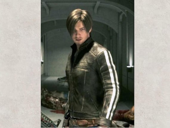 Leon Kennedy Vendetta Jacket | Resident Evil Black Distressed Leather Biker Jacket