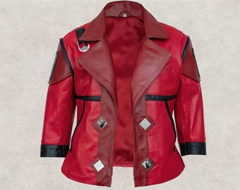 Arcane Vi Red Leather Jacket Women – Arcane LOL Cosplay Costume | League of Legends Vi Outfit