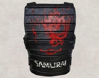 Johnny Silverhand Samurai Leather Vest – Cyberpunk 2077 Men’s Cosplay Vest, Keanu-Inspired Black Gamer Armor