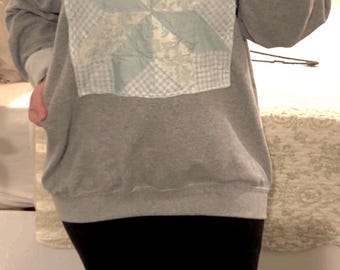 Handmade Vintage Quilt Star Sweatshirt