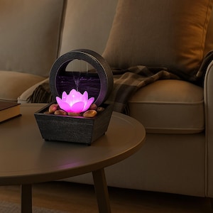Lotus LED USB Water Fountain – Zen Home & Office Relaxation Decor