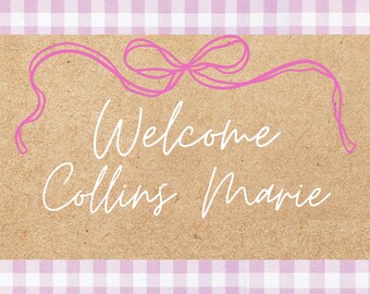 Pink Bow Baby Shower Banner