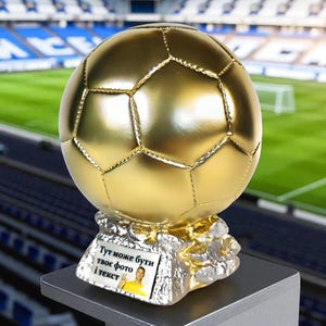 Soccer Ball Trophy Sports Gift Handmade Plaster Ball Statue Custom Football Statuette for Player Gift Idea for Coach Unique Birthday Gift