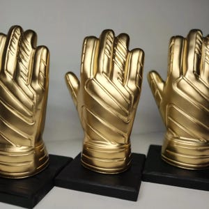 Trophée de gants de gardien d'or : cadeau de football fait main pour fan, joueur et entraîneur de football