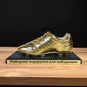 Gold Football Boots Trophy – Handmade Soccer Award, Personalized Gift for Player, Coach, or Team