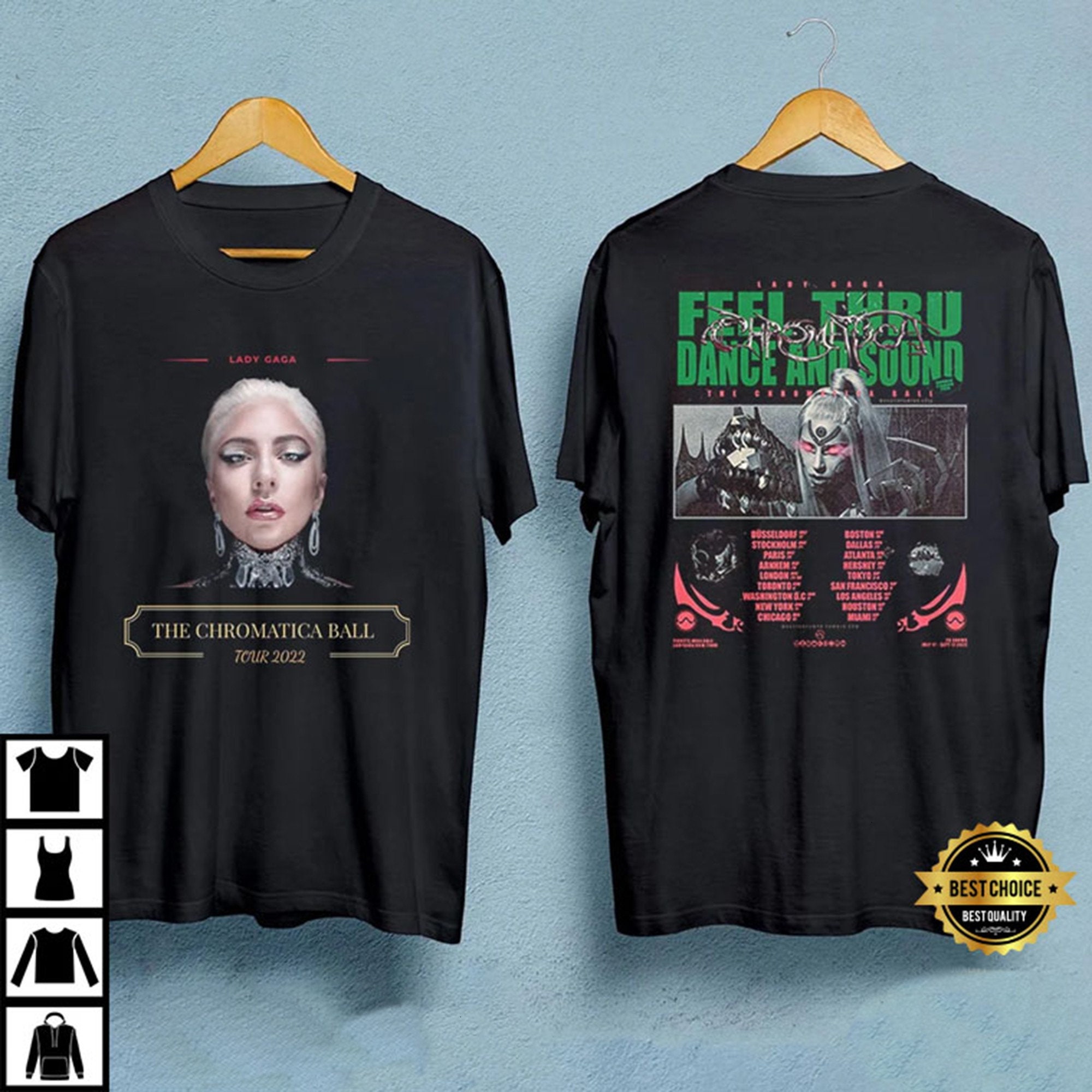 Discover Gaga The Chromatica Ball Tour 2022 Doppelseitiges T-Shirt