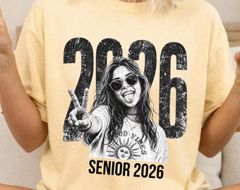 Custom Vintage Photo Senior Shirt, Class of 2026 Graduation Gift, Retro Custom Graduate Tee