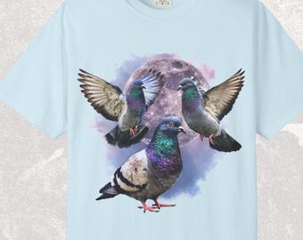 Funny Bird Watching T-Shirt | Vintage Pigeon Retro Tee | Oversized Gift for Lovers