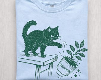 Funny PhD Graduation Cat Shirt, Unisex Doctorate Tee Gift for PhD Students