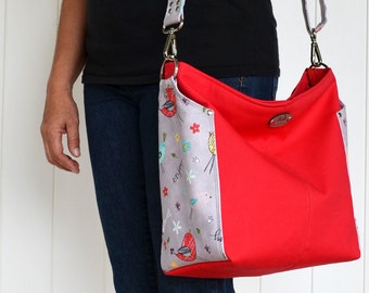 Cross Body Bag Sewing Pattern with recessed zipper and pockets - Ellen's Esplanade by ChrisW Designs