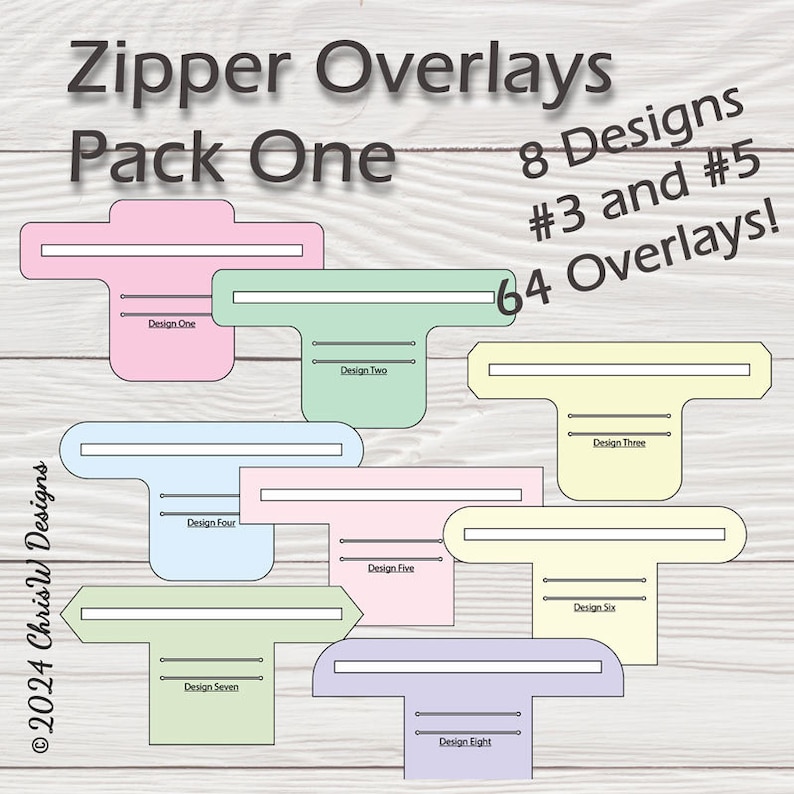 Zipper overlays with card Slots