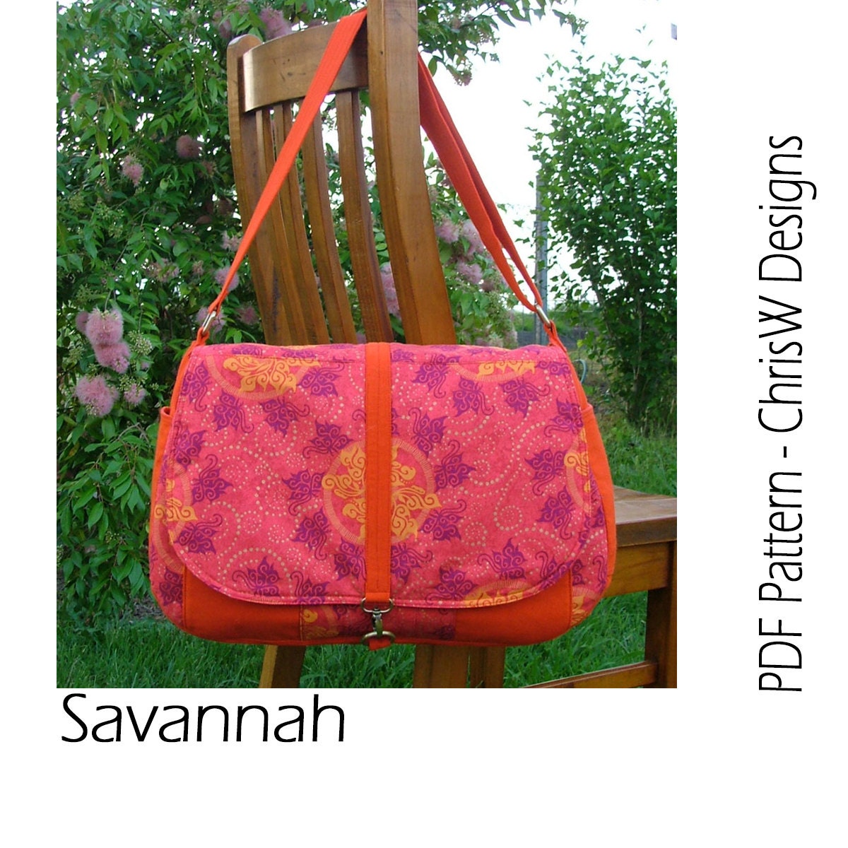 Messenger Bag Sewing Pattern Lots of Pockets Great Etsy