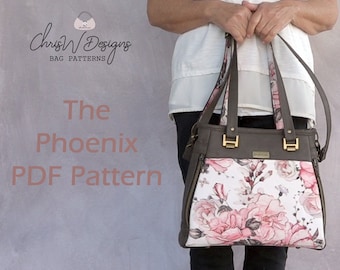 Designer Handbag Pattern PDF for sewing your own Purse. The Phoenix by ChrisW Designs. Free Video on YouTube!