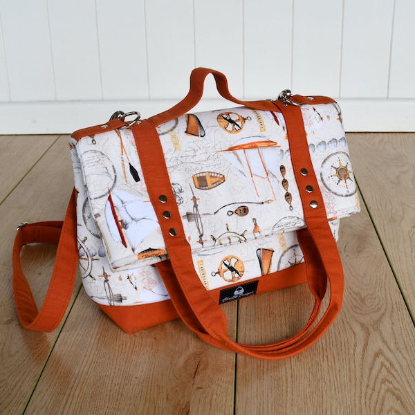 Versatile Convertible Foldover bag PDF Sewing Pattern - Wear it 5 different ways!