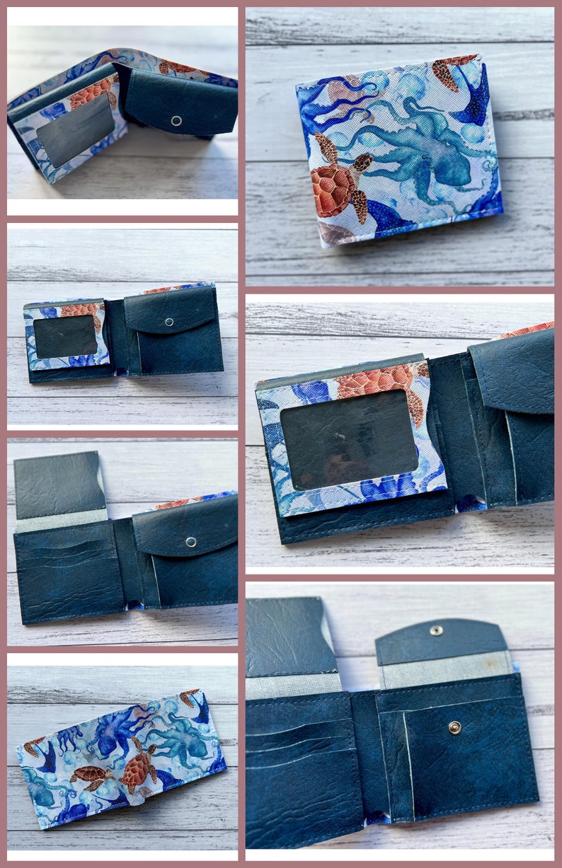 The Workman's Wallet Raw Edge PDF Sewing Pattern by ChrisW Designs for Leather, Cork or Vinyl image 4