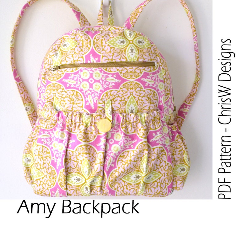 Lined Zippered Backpack PDF Sewing Pattern Amy by Chrisw Etsy