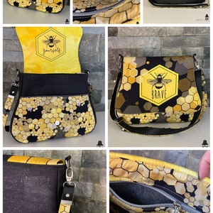 Easy Sew PDF Messenger bag pattern with 3 versions included in the pattern Genevieve by ChrisW Designs Instant download image 4