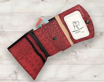 The Snap N Go Wallet Raw Edge PDF Sewing Pattern by ChrisW Designs for Leather, Cork or Vinyl etc