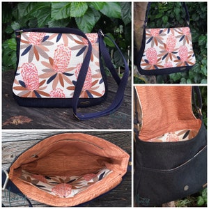Easy Sew PDF Messenger bag pattern with 3 versions included in the pattern Genevieve by ChrisW Designs Instant download image 2