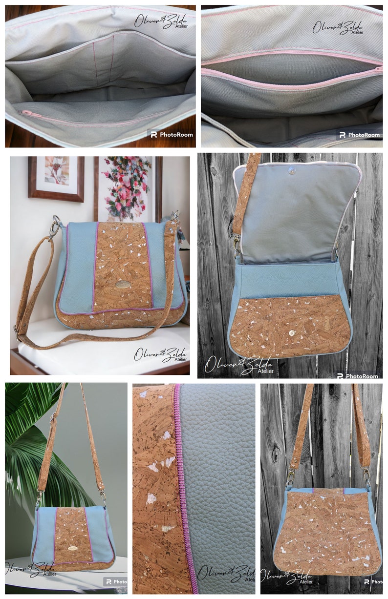 Easy Sew PDF Messenger bag pattern with 3 versions included in the pattern Genevieve by ChrisW Designs Instant download image 3