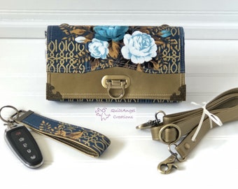 Wallet sewing pattern with VIDEOS. Optional wrist strap and cross body strap included. The Penny Inn by ChrisW Designs
