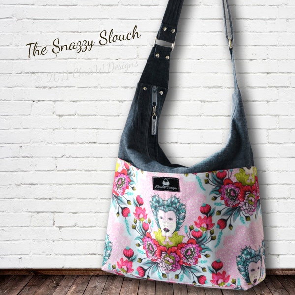 Hobo Handbag Snazzy Slouch PDF Sewing Pattern - ChrisW Designs Designer Bag Patterns