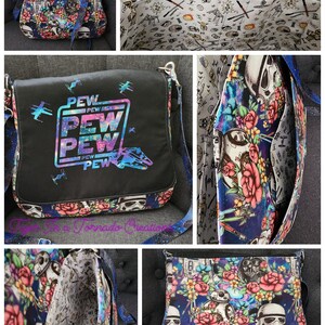 Easy Sew PDF Messenger bag pattern with 3 versions included in the pattern Genevieve by ChrisW Designs Instant download image 6