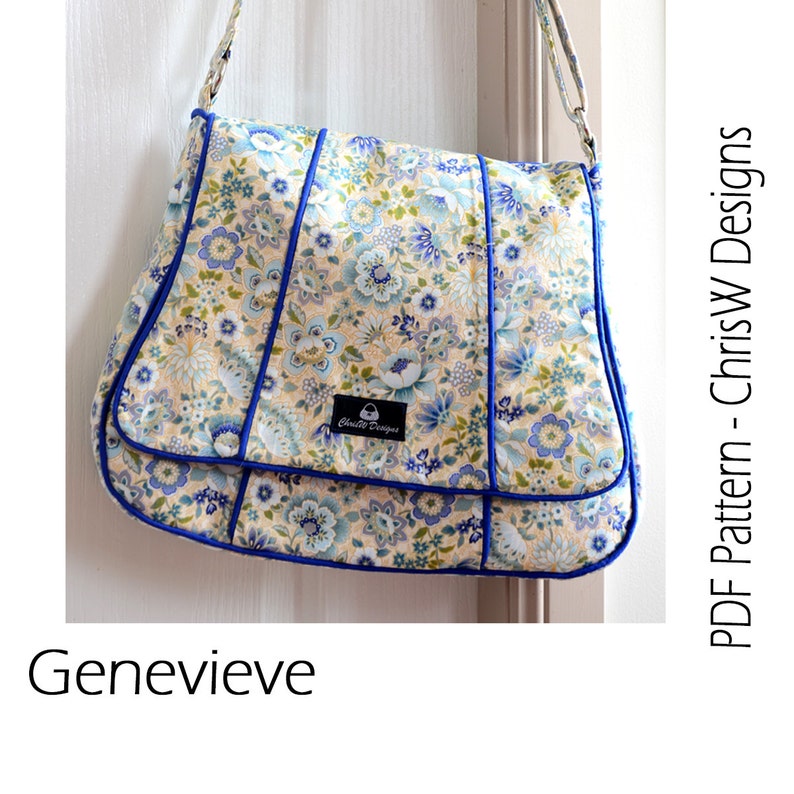 Easy Sew PDF Messenger bag pattern with 3 versions included in Etsy