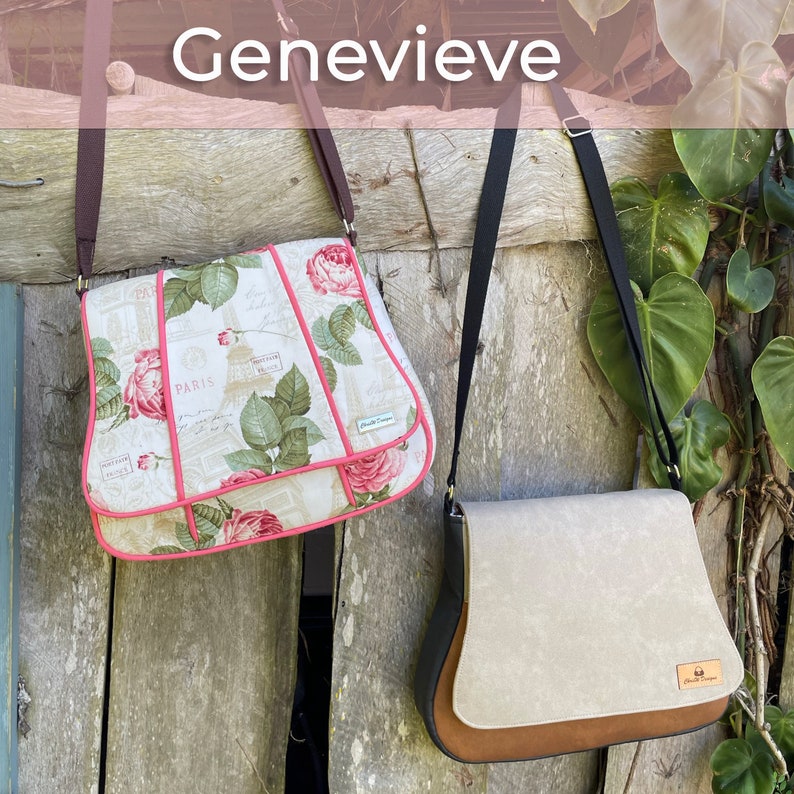 Easy Sew PDF Messenger bag pattern with 3 versions included in the pattern Genevieve by ChrisW Designs Instant download image 10