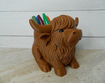 Highland Kuh 3D Gedruckt Stift Bleistift Candy Plant Bowl