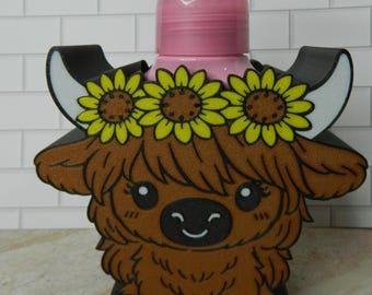 Highland Kuh Sonnenblume Seifenhalter Hülse, Make-up Pinsel Stiftehalter (Bath & Body Works)