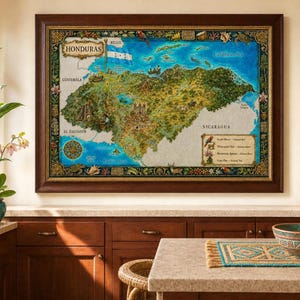 Honduras Map Print | Watercolor Central America Digital Download