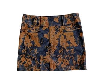 Falda mini de club de cine vintage estilo tie dye de marca japonesa
