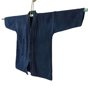 Vintage Japanese Kendo Noragi Kids Kimono Indigo Blue Cotton Japan Traditional Workwear