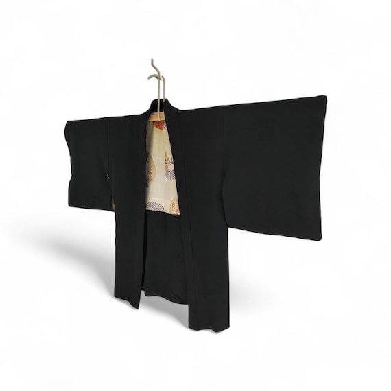 Vintage Solid Black Haori Jacket - Traditional Ja… - image 1