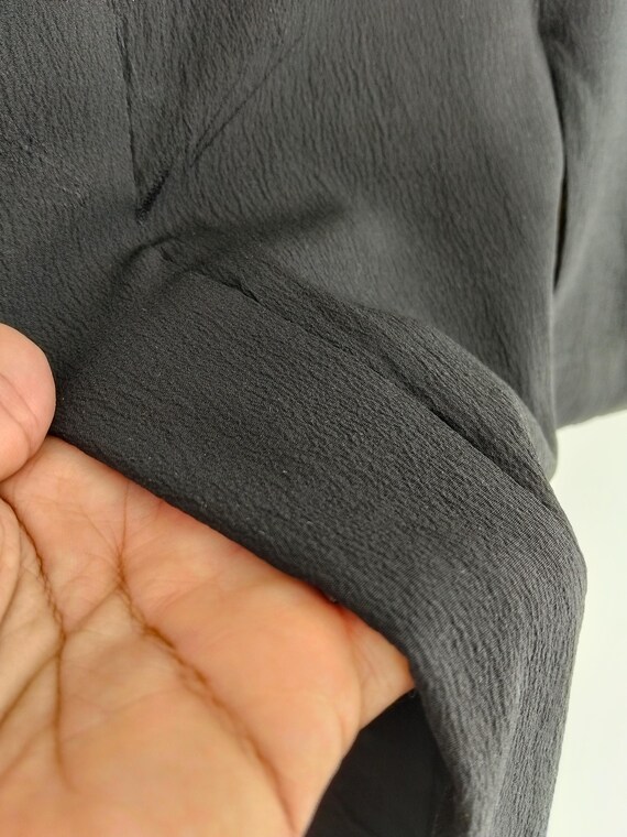 Vintage Solid Black Haori Jacket - Traditional Ja… - image 8