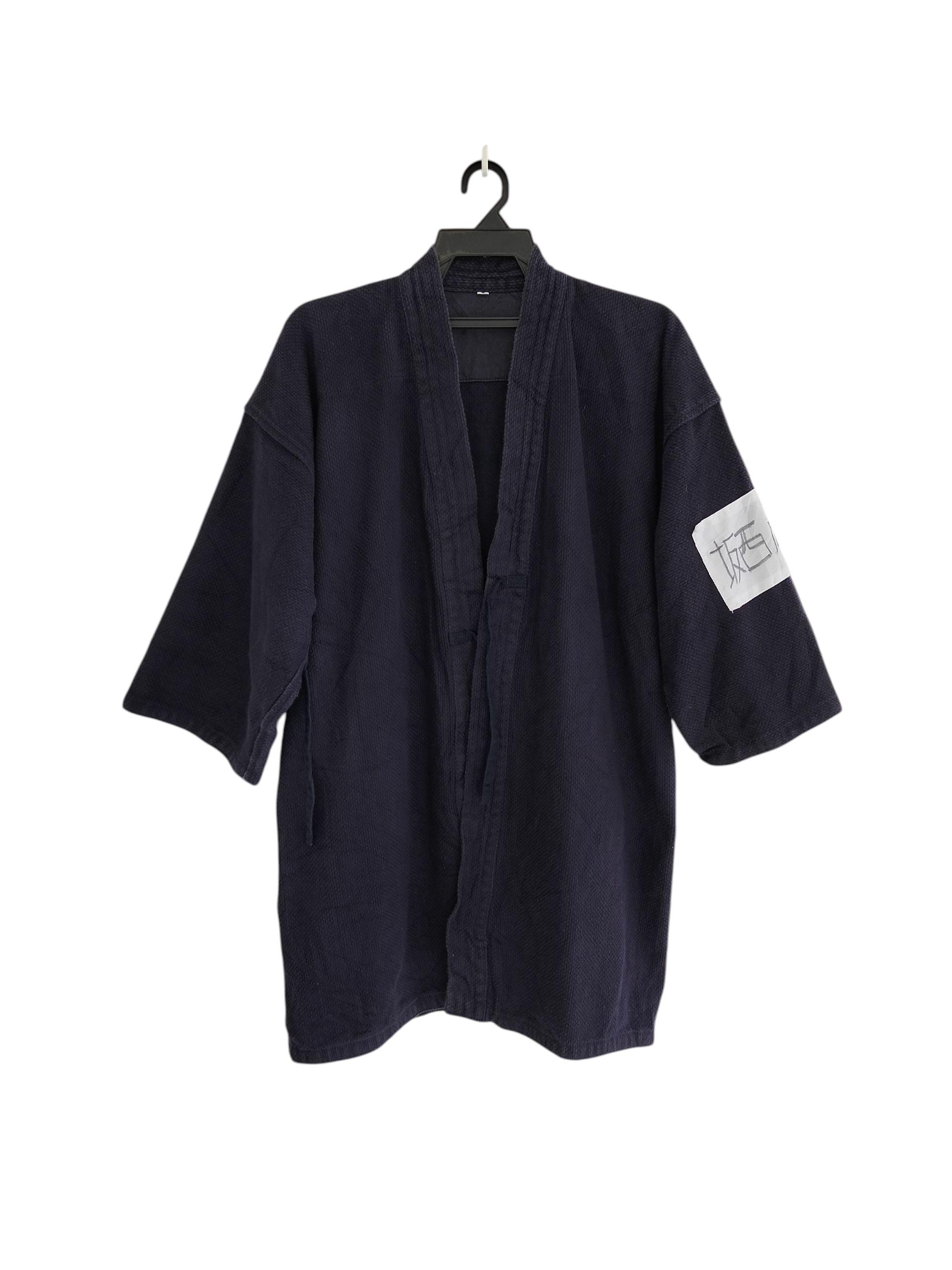 Vintage Navy Blue Cotton Noragi Jacket – Japanese Workwear Kimono