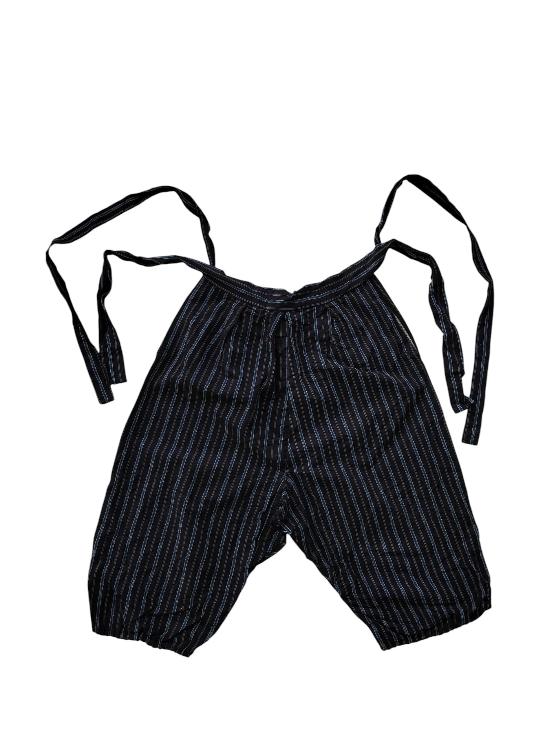 Vintage Japanese Striped Hakama Pants - Samurai Style Trousers