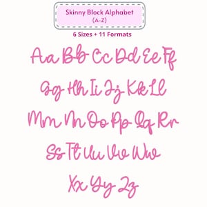 10 Modern embroidery font bundle + BX Script cursive farmhouse block embroidery fonts, Machine embroidery design, 6 Sizes, 11 Formats image 2
