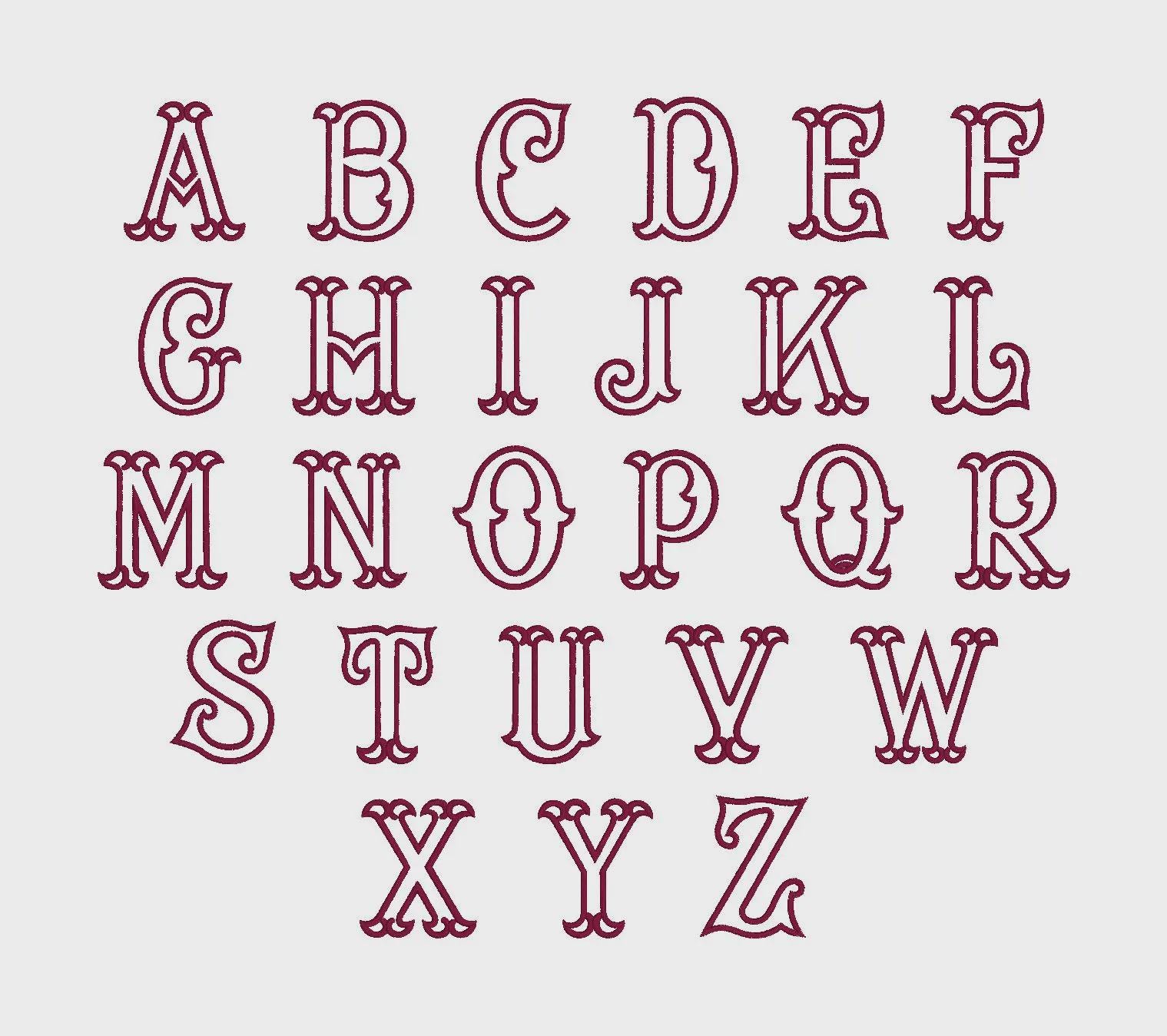 Script Fishtail Font Monogram Font Bundle 8 Designs, Fishtail and Applique Alphabet ...