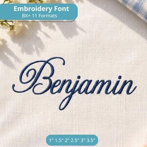 Script Embroidery Font BX, Cursive Machine Embroidery Designs PES, Handwritten Alphabet DST, Baby Name Letters, Digital Download Fonts
