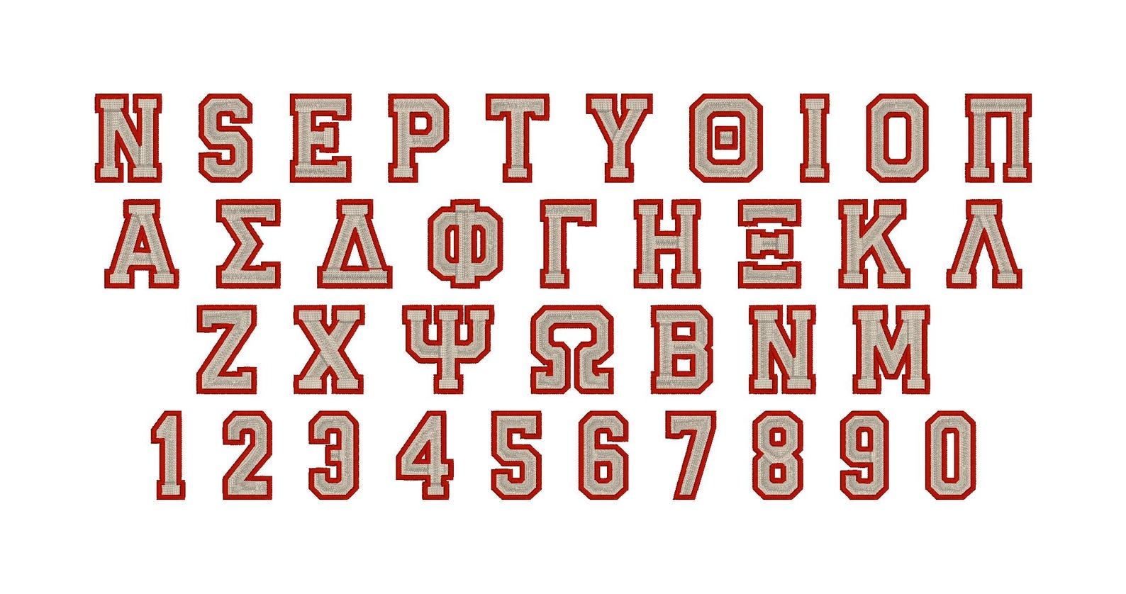 Greek Letters Embroidery Font, 6 Sizes, Greek Alphabet Machine ...
